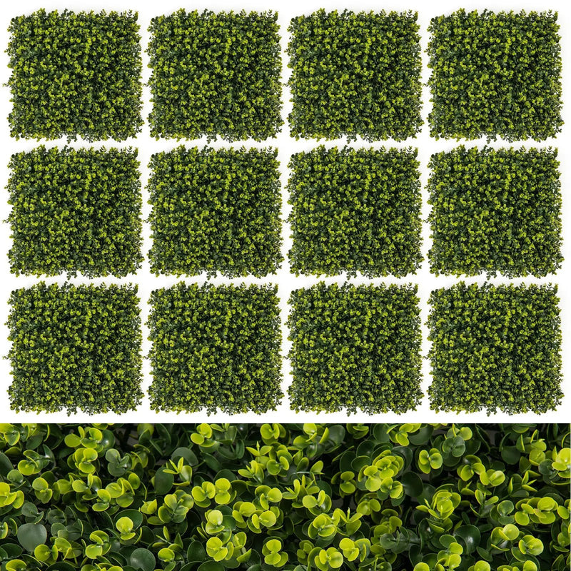 12 Pieces 20 Inch x 20 Inch Artificial Hedge Eucalyptus Panels by DirectDeals