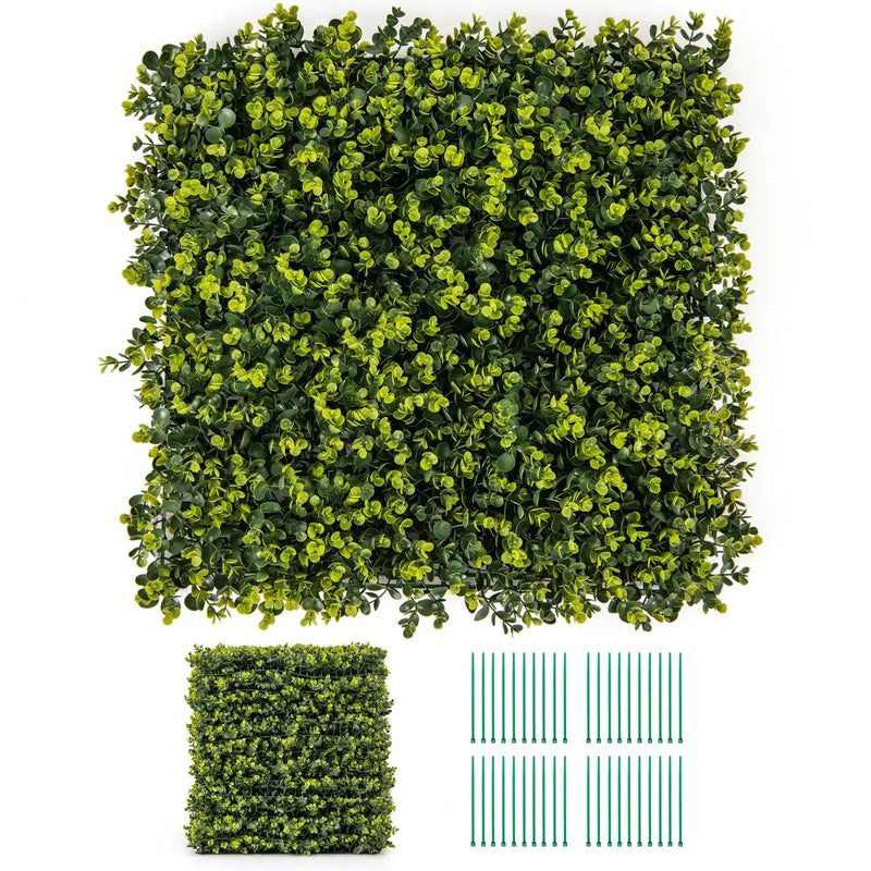 12 Pieces 20 Inch x 20 Inch Artificial Hedge Eucalyptus Panels by DirectDeals