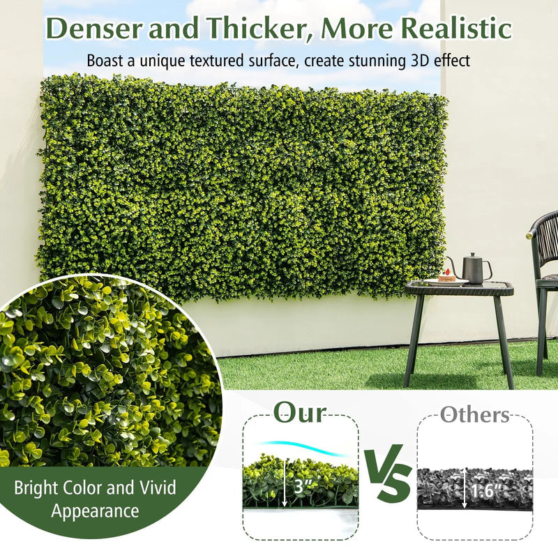 12 Pieces 20 Inch x 20 Inch Artificial Hedge Eucalyptus Panels by DirectDeals