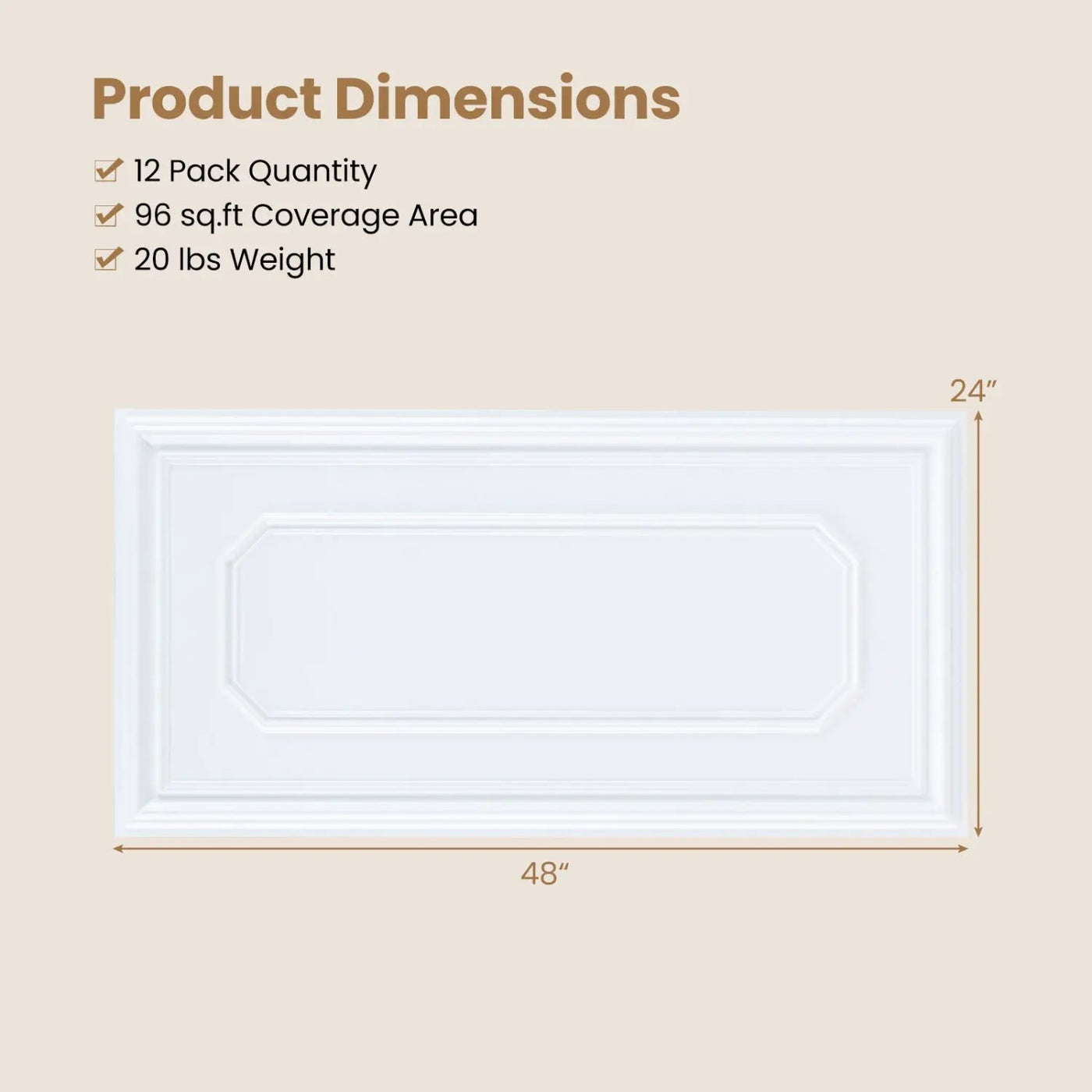 24 Pieces Ceiling Tiles Decorative PVC Ceiling Covering Panels by DirectDeals