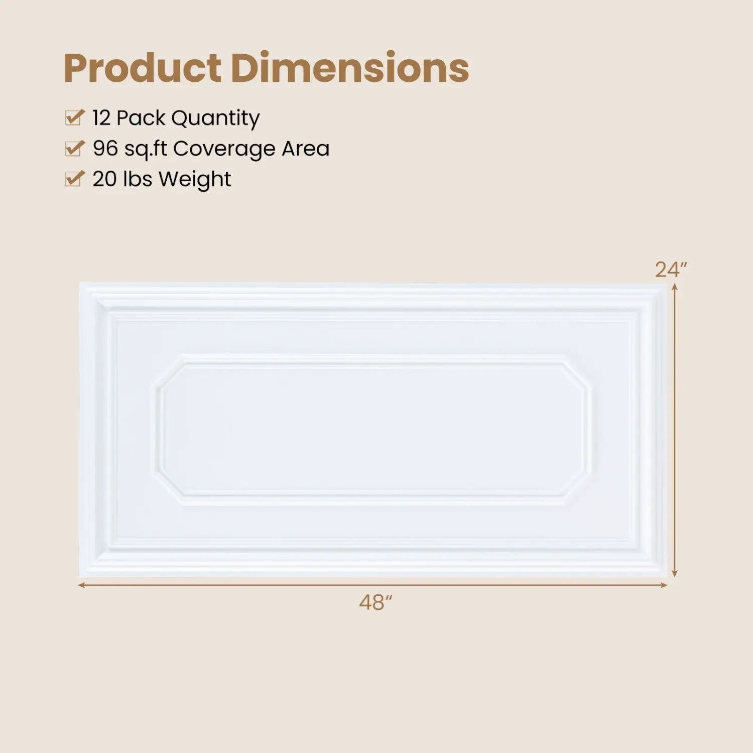 24 Pieces Ceiling Tiles Decorative PVC Ceiling Covering Panels by DirectDeals
