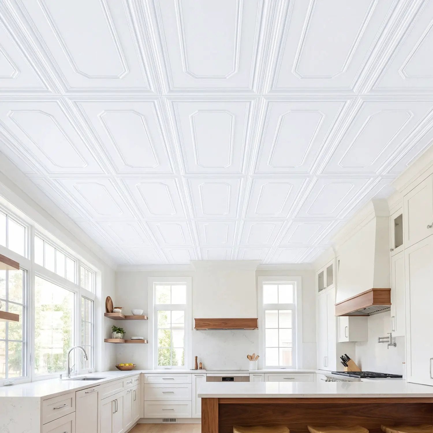 24 Pieces Ceiling Tiles Decorative PVC Ceiling Covering Panels by DirectDeals