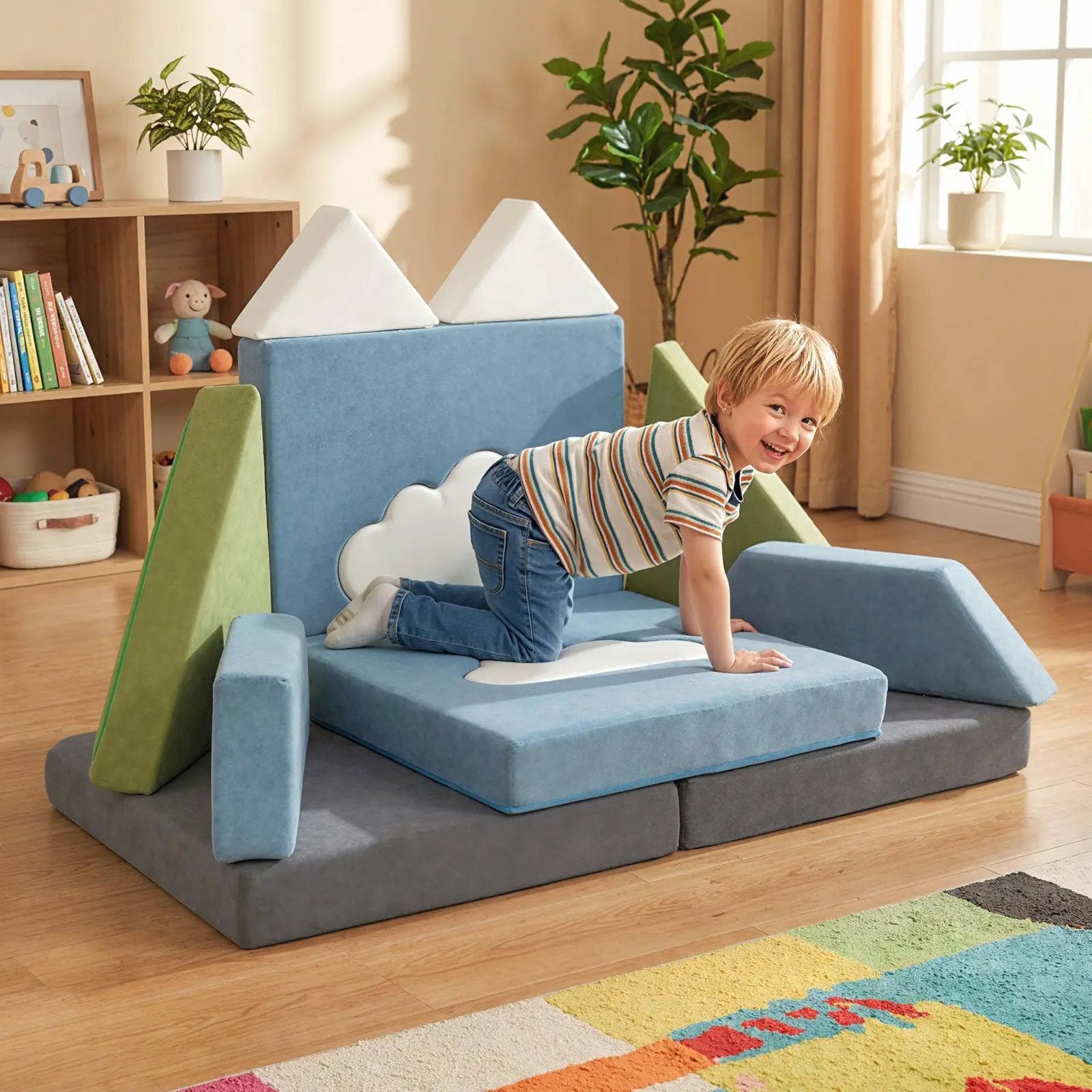 12 Pieces Snow Mountain Theme Toddler Foam Building Fort by DirectDeals