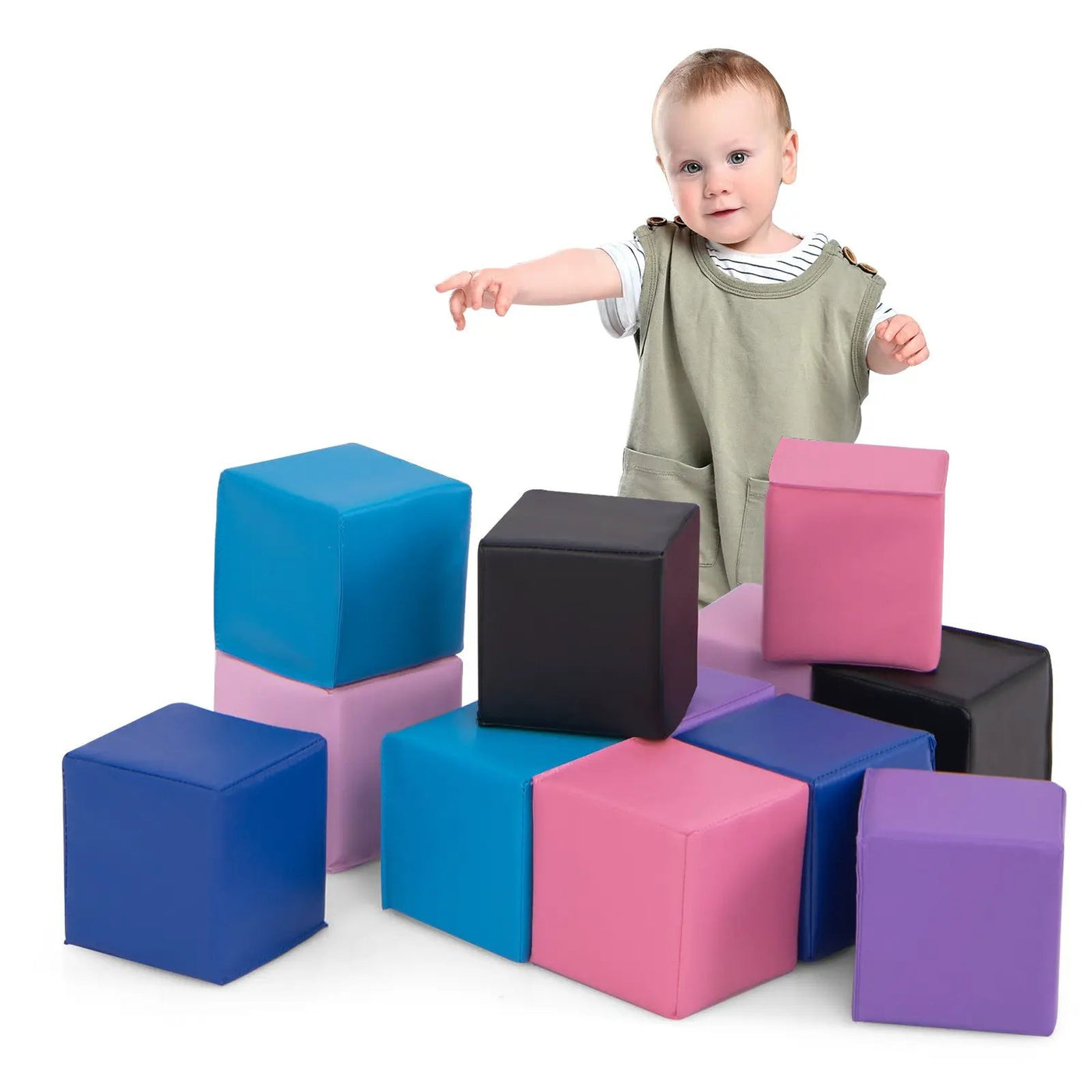 12 Pieces Soft Foam Building Blocks Climbing Foam Cubes Set for Kids by DirectDeals