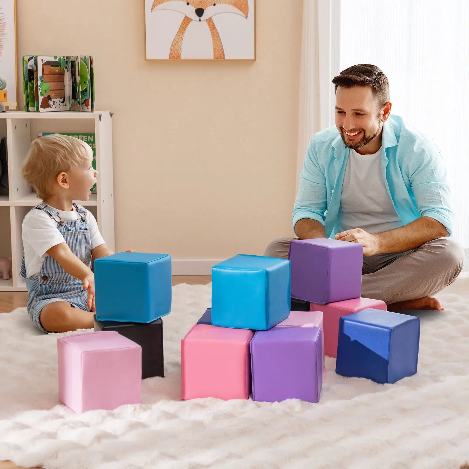 12 Pieces Soft Foam Building Blocks Climbing Foam Cubes Set for Kids by DirectDeals