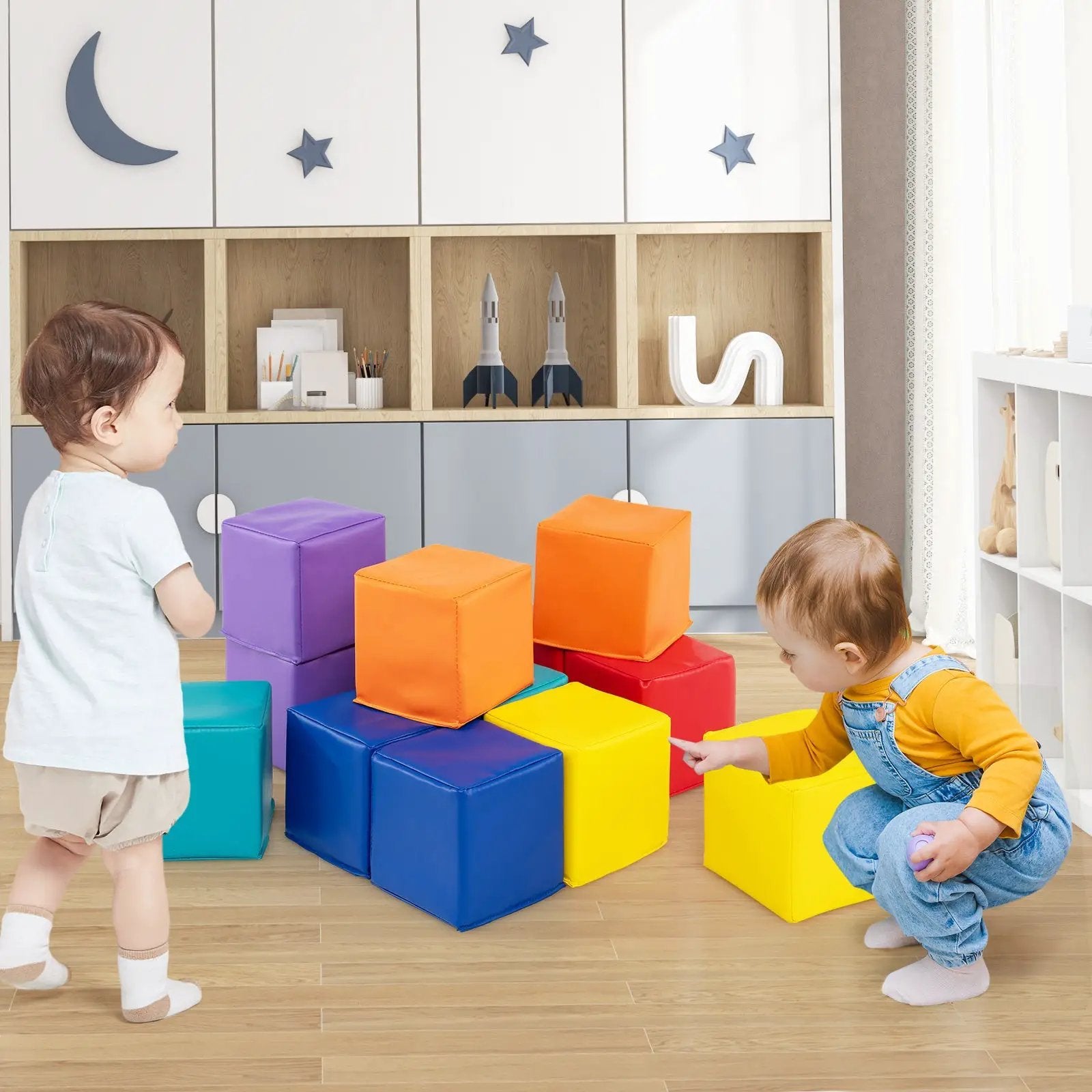 12 Pieces Soft Foam Building Blocks Climbing Foam Cubes Set for Kids by DirectDeals