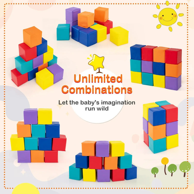 12 Pieces Soft Foam Building Blocks Climbing Foam Cubes Set for Kids by DirectDeals