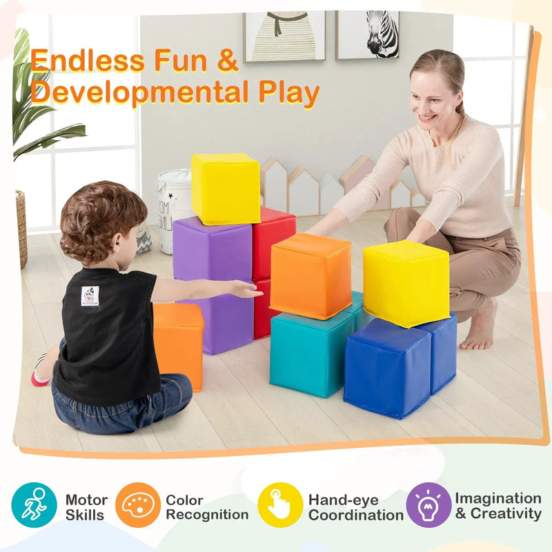 12 Pieces Soft Foam Building Blocks Climbing Foam Cubes Set for Kids by DirectDeals