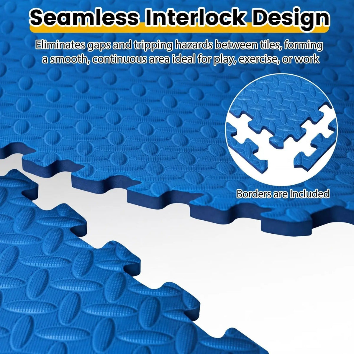 Puzzle Exercise Floor Mats 1/2 Inch Thick - 12 Tiles by DirectDeals