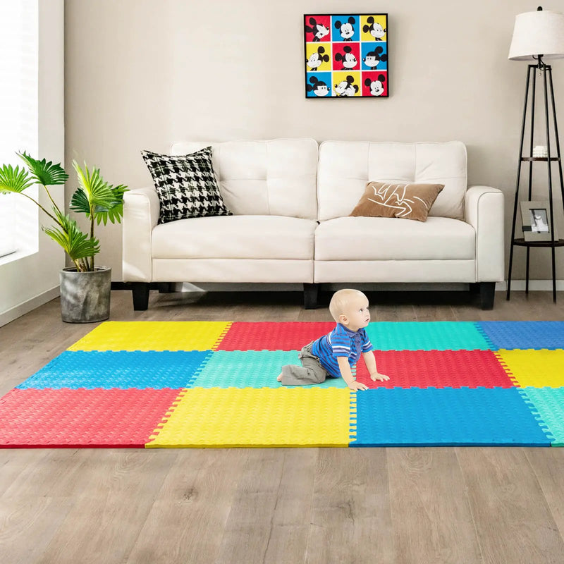 12 Pieces Puzzle Interlocking Flooring Mat with Anti-slip and Waterproof Surface by DirectDeals