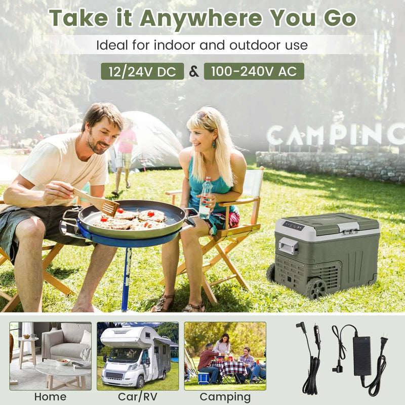 12 Volt Car Refrigerator Portable Car Fridge with Adjustable Range by DirectDeals