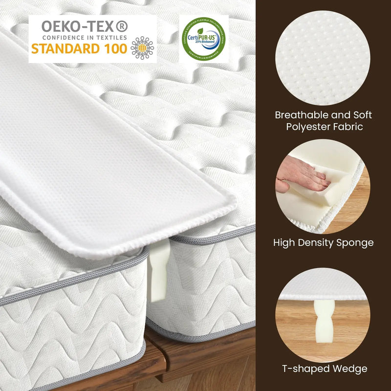 9 Inch Wide Bed Bridge Twin to King Converter Kit with Strap by DirectDeals