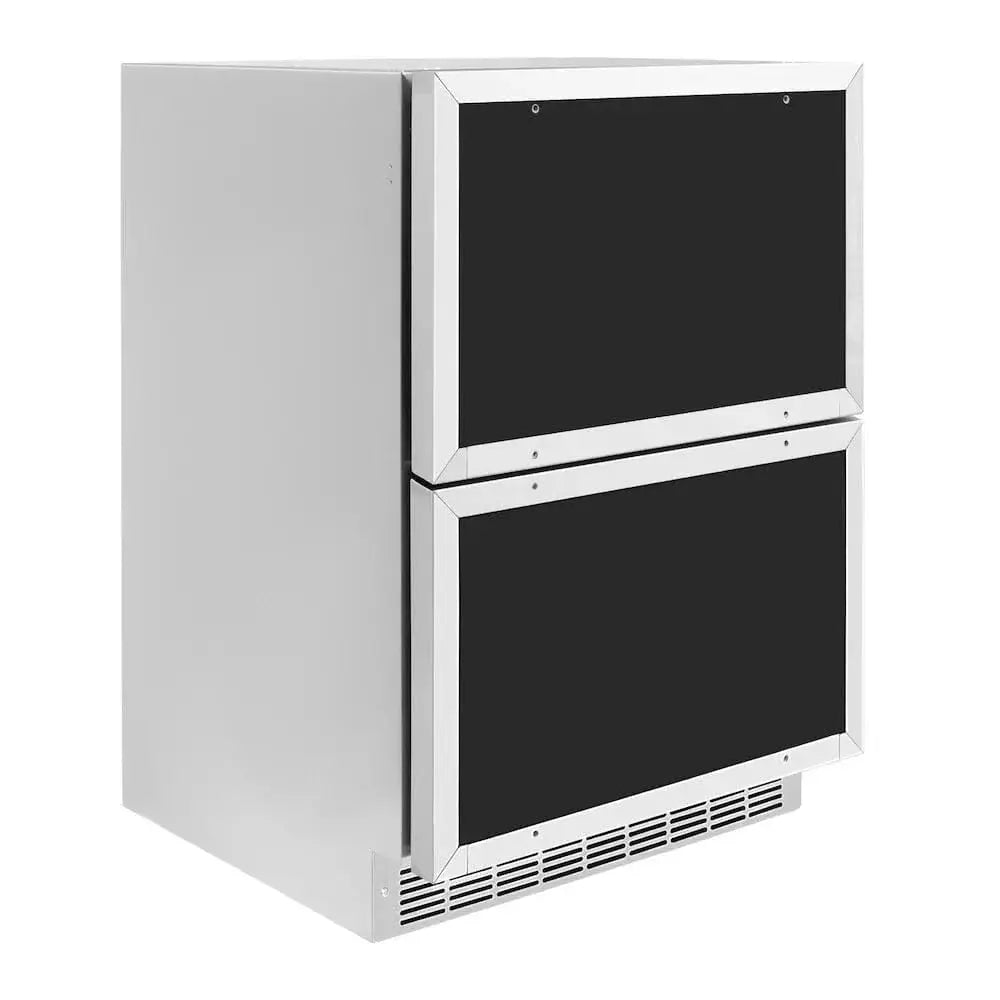 ZLINE 24" Touchstone 168 Can Outdoor-Rated Dual Refrigerator Drawer, Panel Ready, RDSPO-24 by Farmhouse Kitchen and Bath