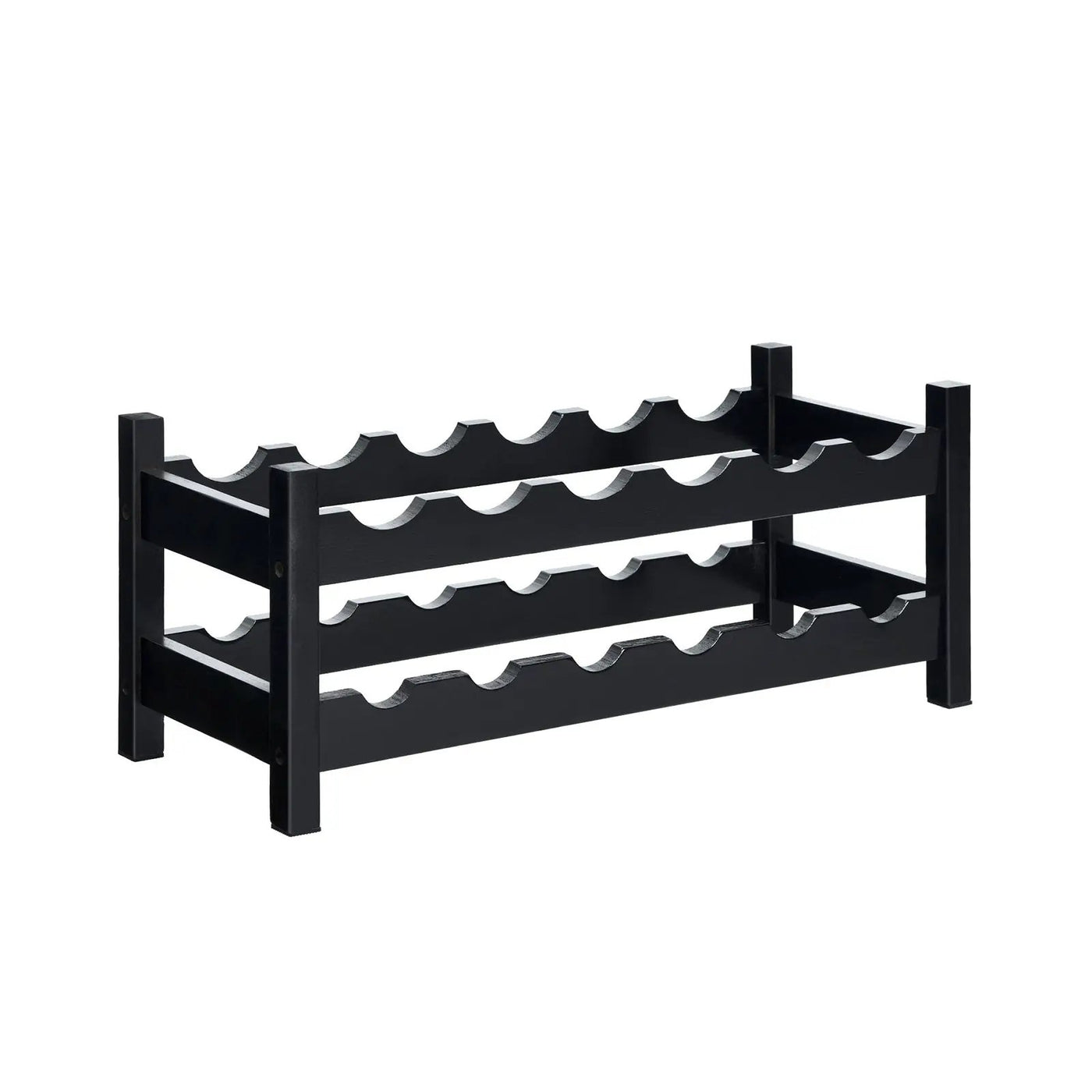 2-Tier 12 Bottles Bamboo Storage Shelf Wine Rack by DirectDeals