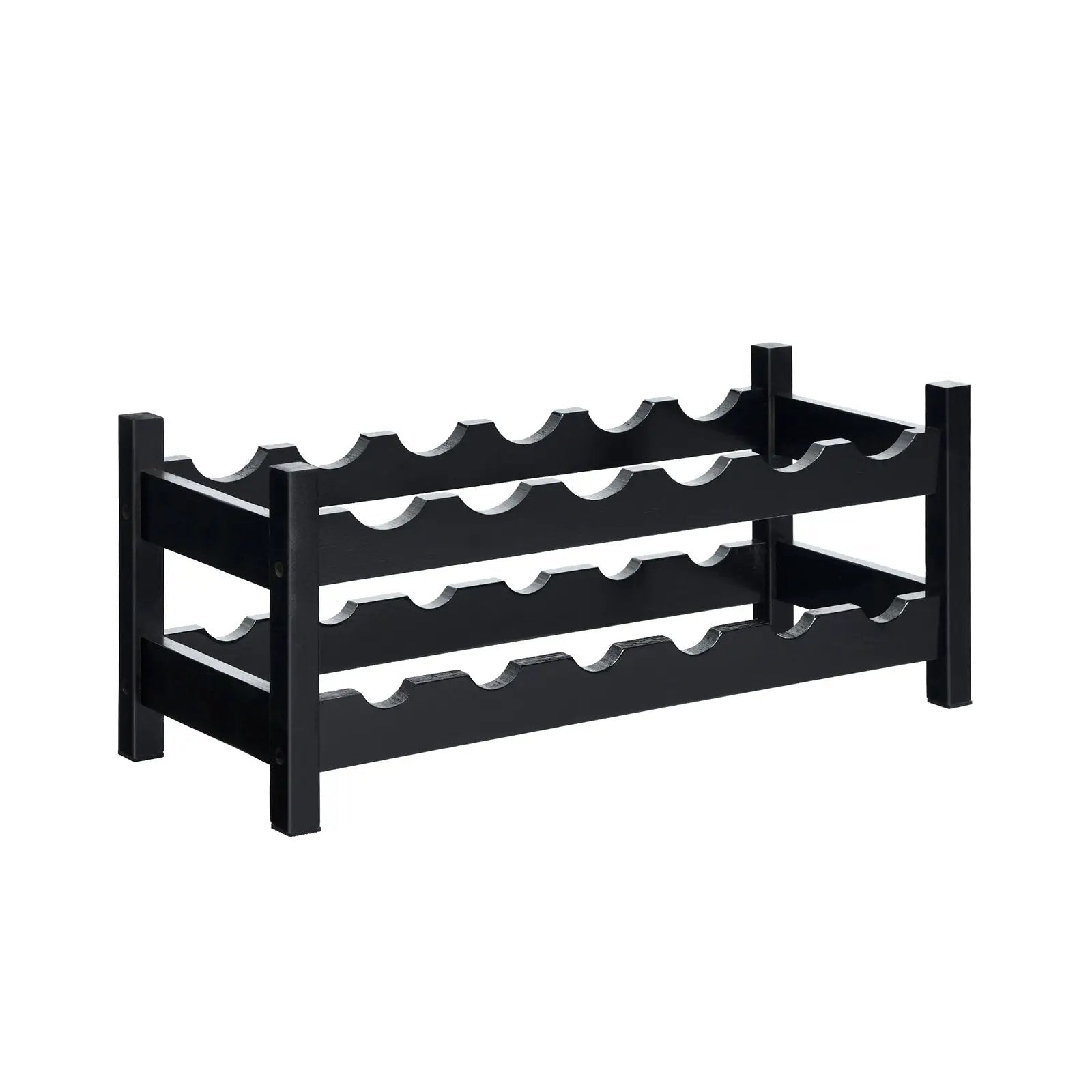 2-Tier 12 Bottles Bamboo Storage Shelf Wine Rack by DirectDeals
