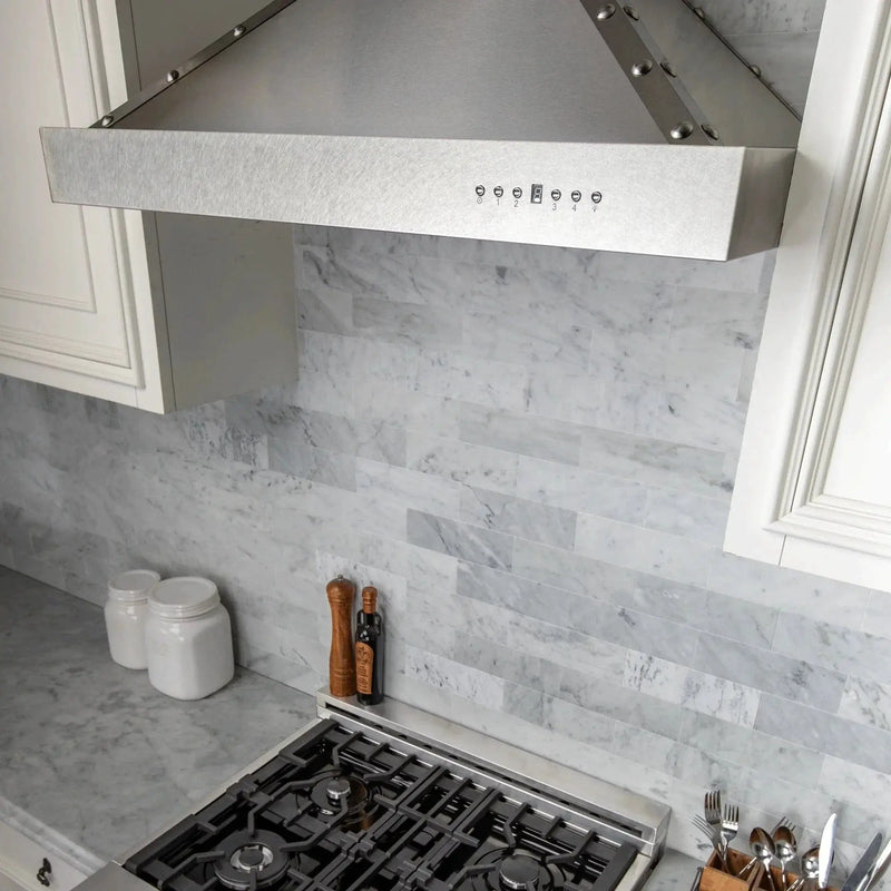 ZLINE 36" Designer Series Stainless Island Range Hood, KB2i-4SSXS-36 by Farmhouse Kitchen and Bath