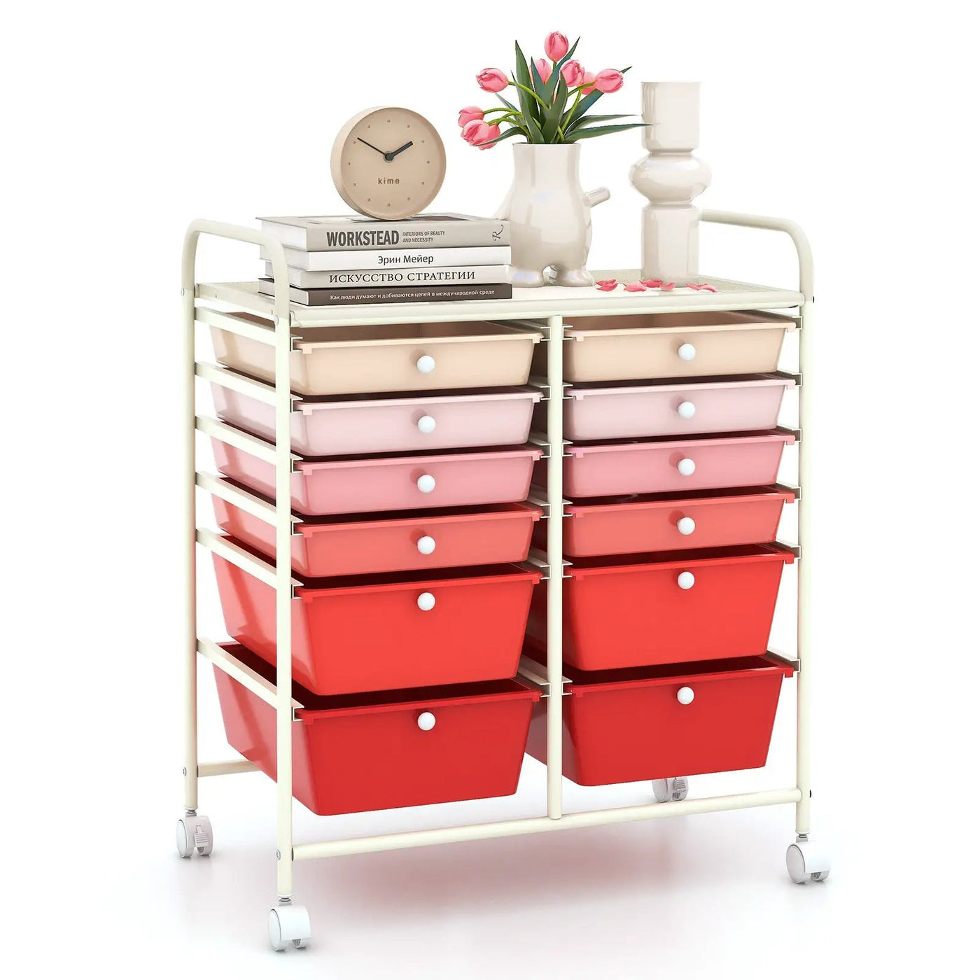12 Storage Drawer Organizer Bins Rolling Cart by DirectDeals