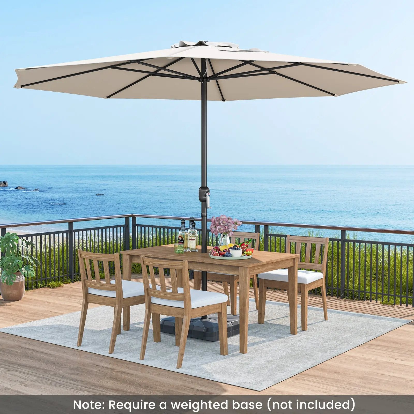12 rib patio umbrella Feet with Crank Handle and 8 Sturdy Ribs a functional and decorative Megan Small Backpack Fossil Fcolourfamily_Gray Rod Color:Patriot
