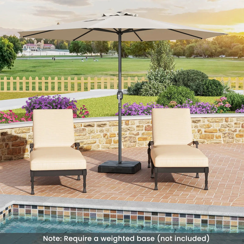 12 Feet Patio Umbrella with Crank Handle and 8 Sturdy Ribs