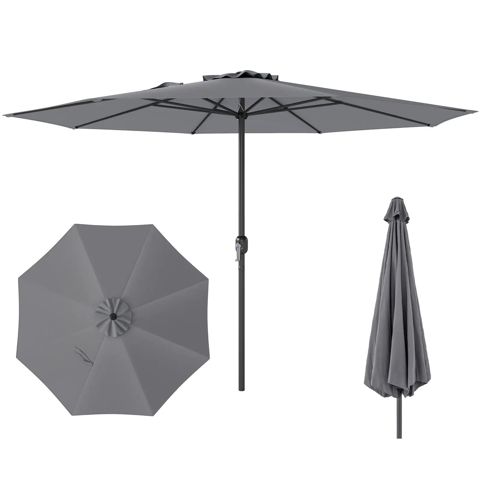12 Feet Patio Umbrella with Crank Handle and 8 Sturdy Ribs