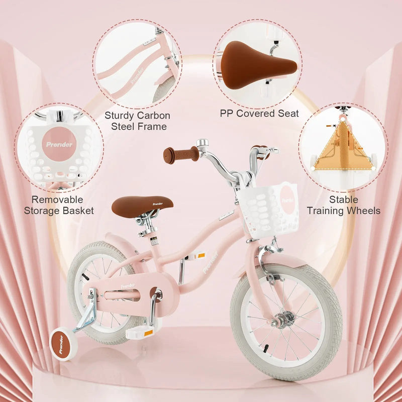 12 Inch Kids Bike with Training Wheels for Boys Girls Ages 3-8 Years-12 inches by DirectDeals
