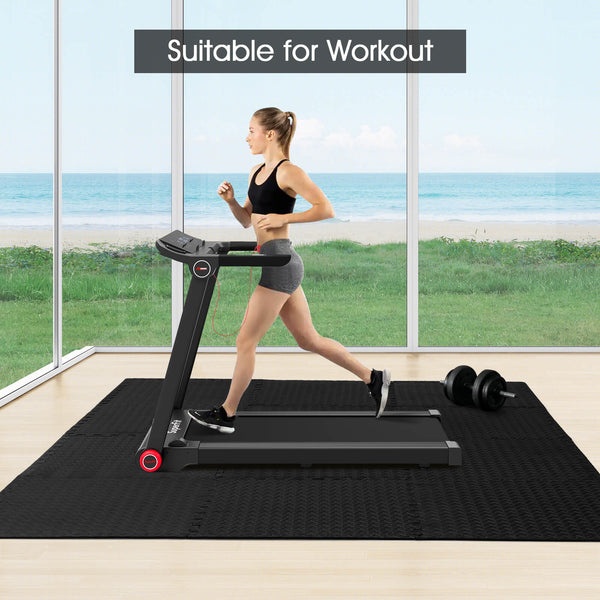 12 Pieces Puzzle Interlocking Flooring Mat with Anti-slip and Waterproof Surface-Black, photo 2 of 8