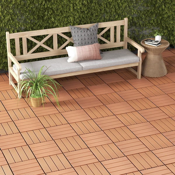12 x 12 Inch 18 Piece All Weather Interlocking Deck Tiles for Splicing Area, photo 2 of 9