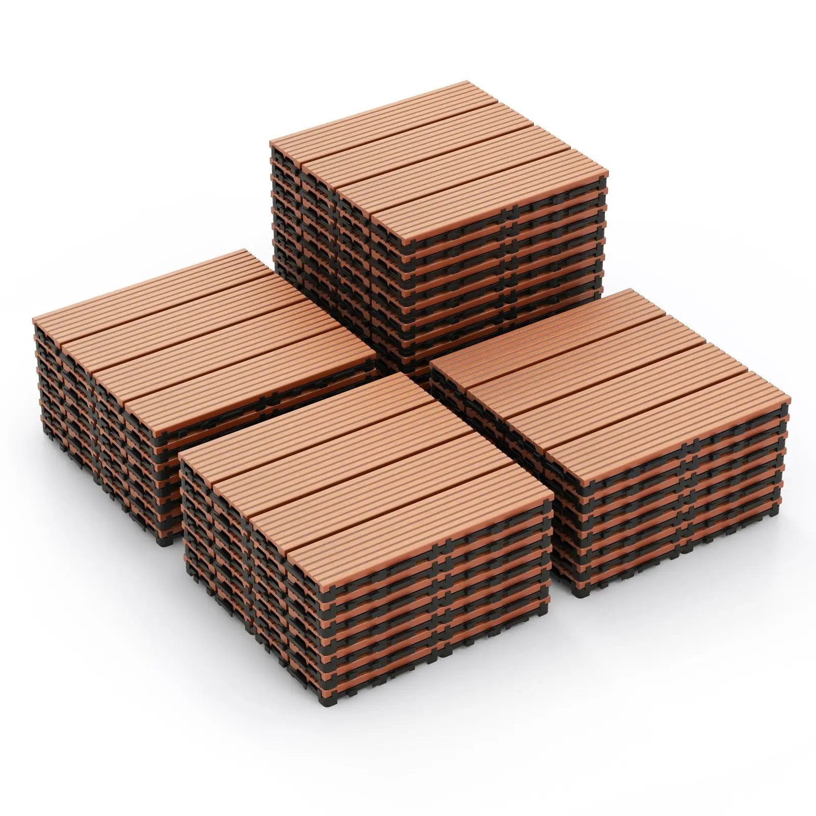 12 x 12 Inch 18 Piece All Weather Interlocking Deck Tiles for Splicing Area by DirectDeals