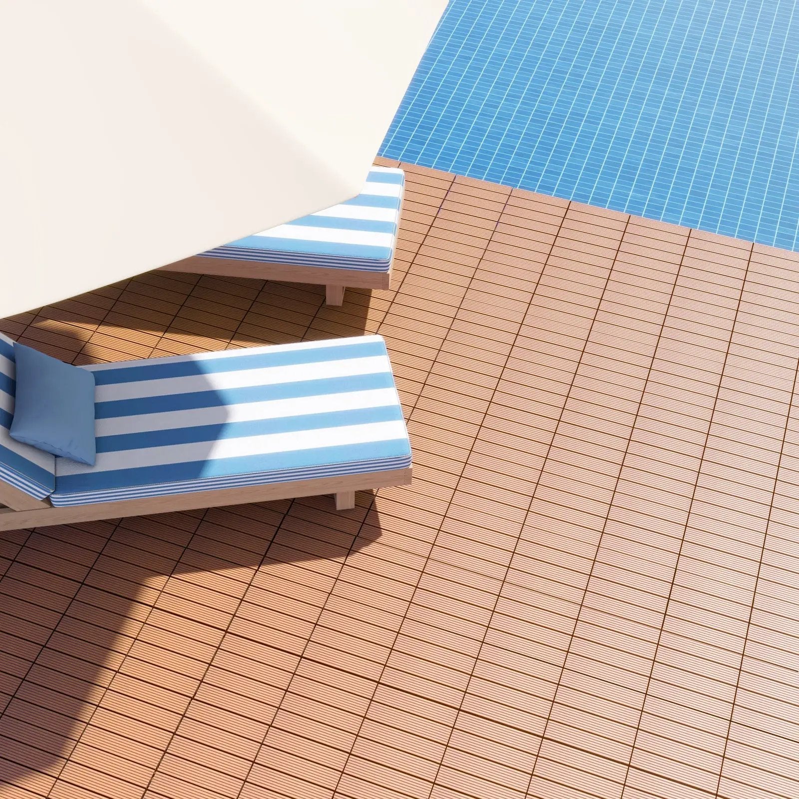 12 x 12 Inch 18 Piece All Weather Interlocking Deck Tiles for Splicing Area by DirectDeals