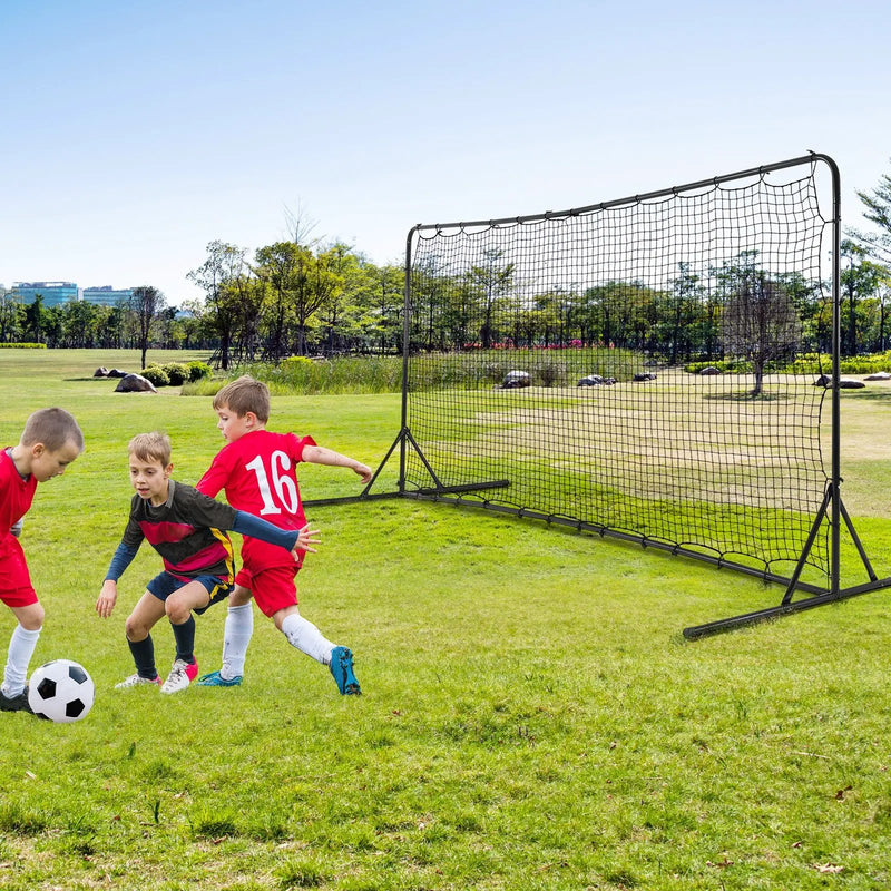 12 x 6 Feet Soccer Rebounder Net with All Weather Net-Black by DirectDeals