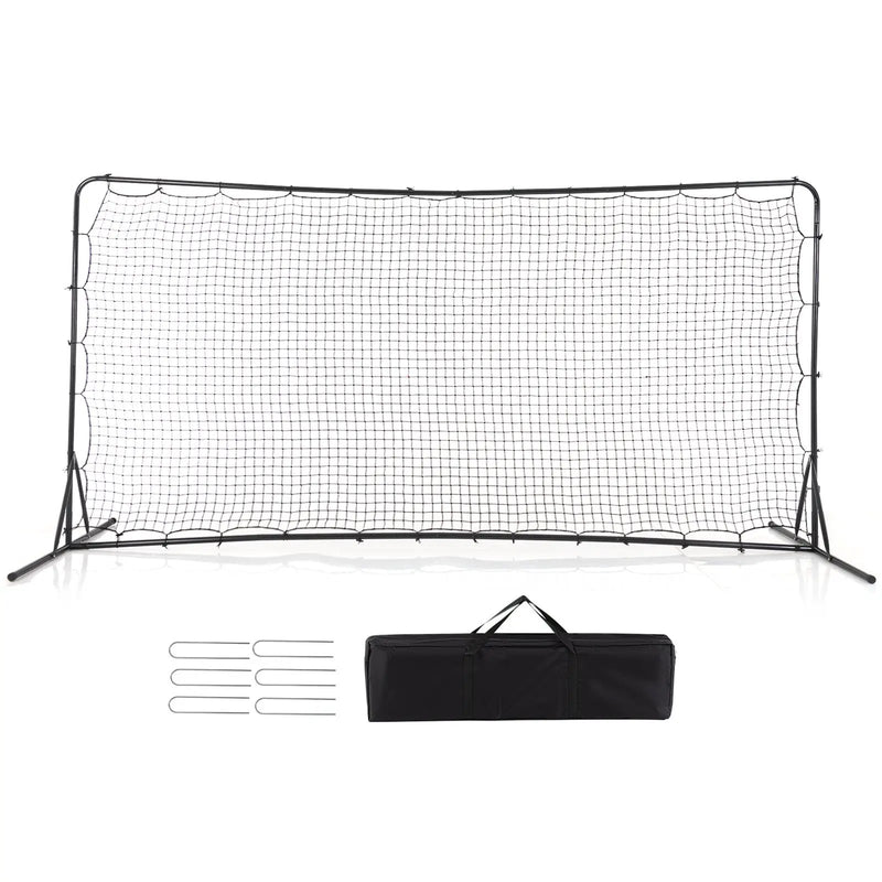 12 x 6 Feet Soccer Rebounder Net with All Weather Net-Black by DirectDeals