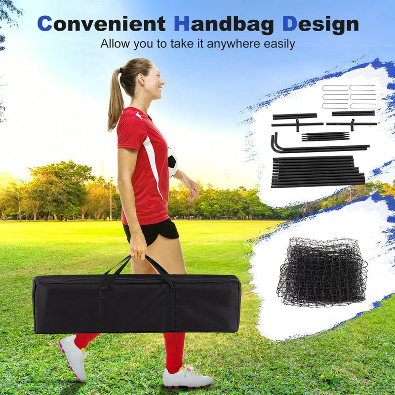 12 x 6 Feet Soccer Rebounder Net with All Weather Net-Black by DirectDeals