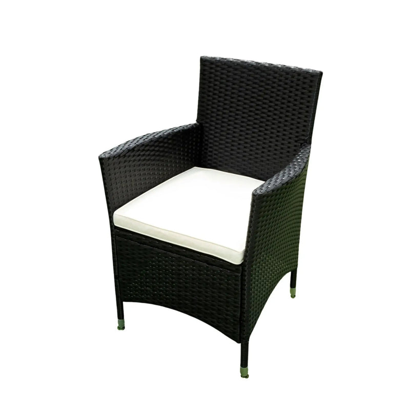 Outdoor Patio Wicker Dining Set With Acacia Wood Top by HouseOfZazla
