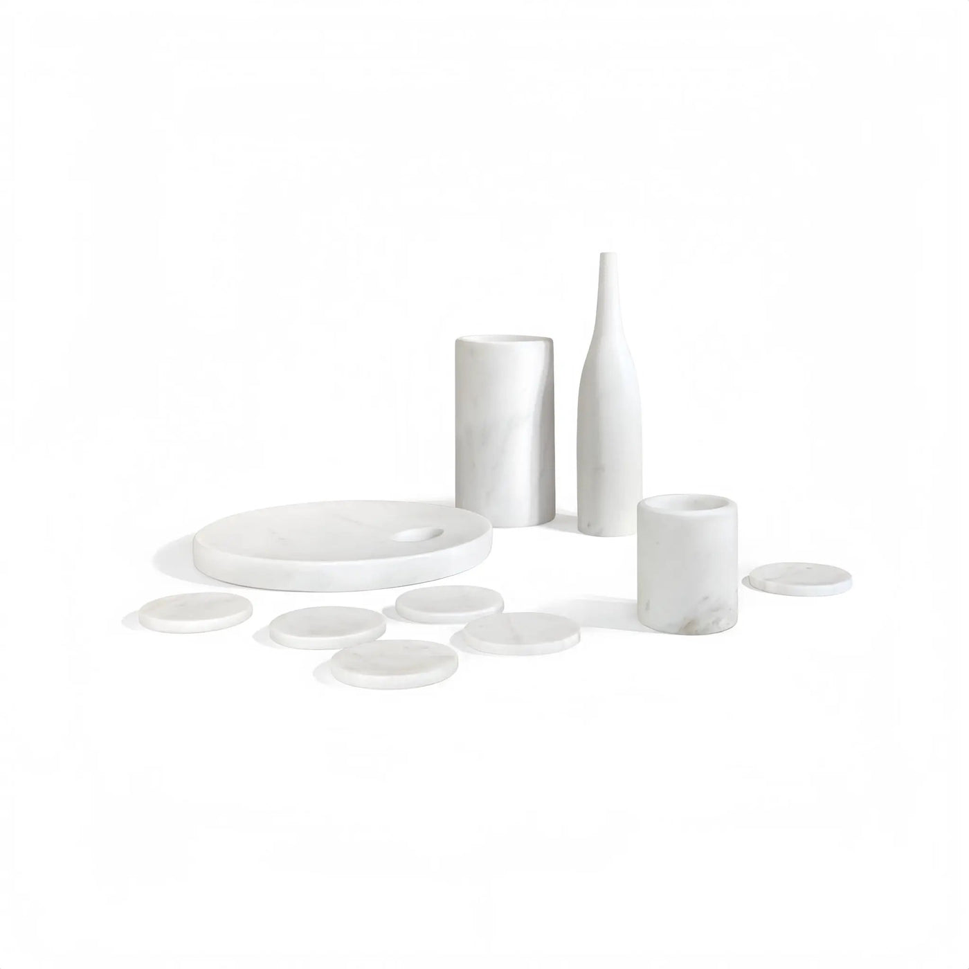 10 Pieces Luxury Natural Marble Dining Room Accessories Set by HouseOfZazla