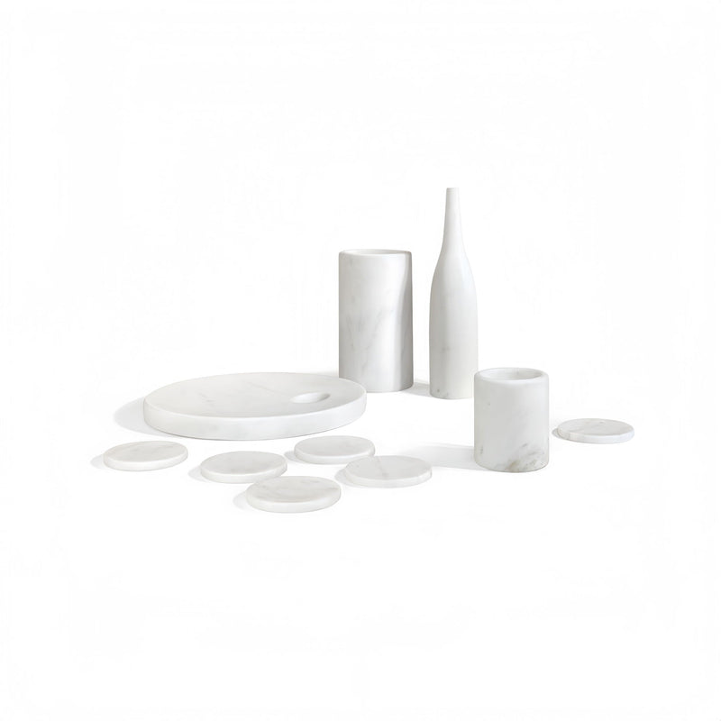 10 Pieces Luxury Natural Marble Dining Room Accessories Set by HouseOfZazla