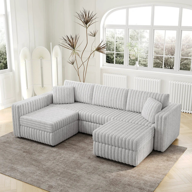 106.3" U-Shaped 4-Person Sofa with Ottoman by HouseOfZazla