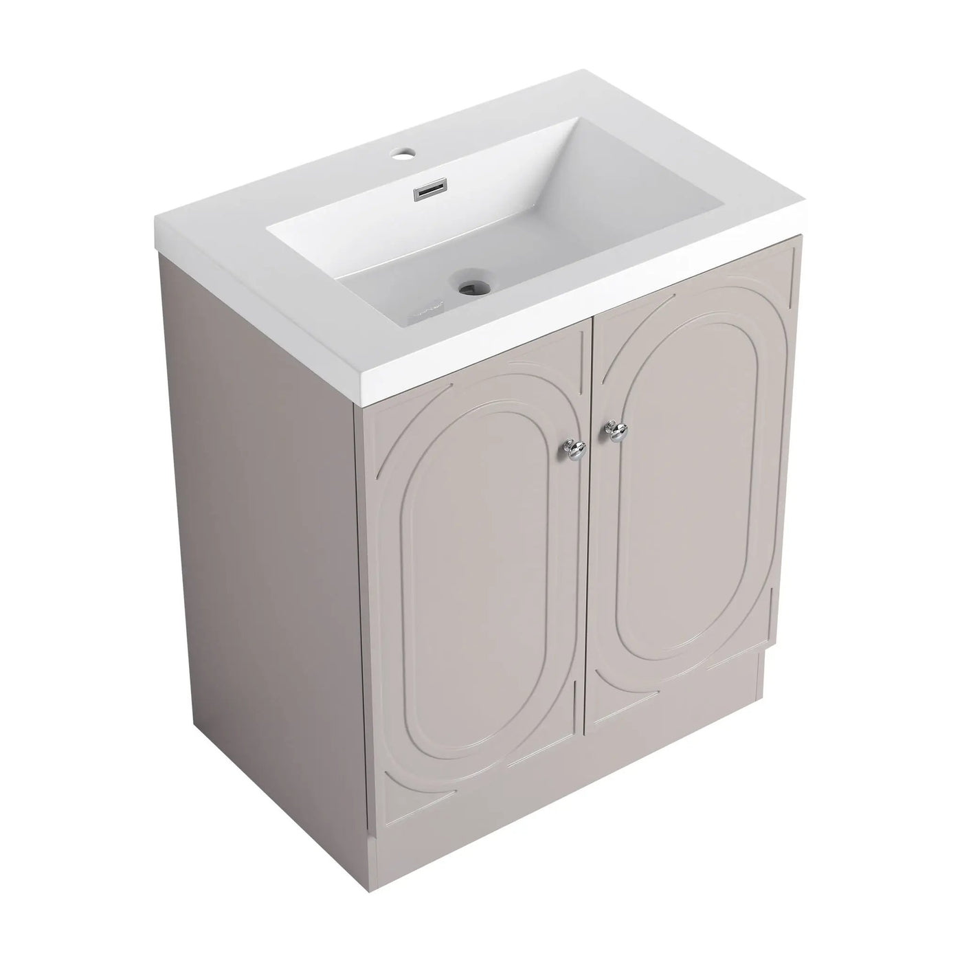 Contemporary Freestanding Bathroom Vanity With Resin Sink & Soft-Close Cabinet Doors by HouseOfZazla
