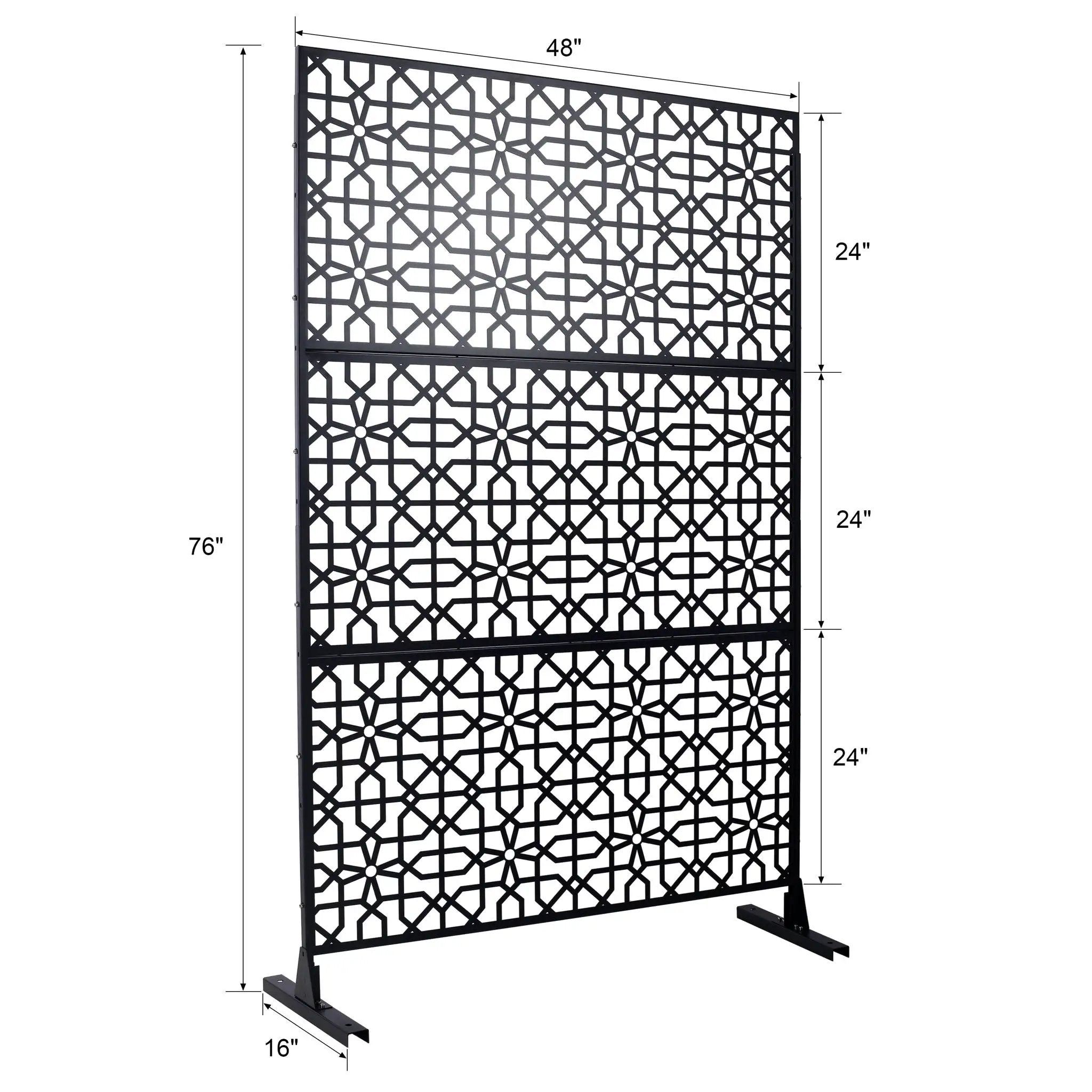 Outdoor & Indoor Metal Freestanding Decorative Privacy Screen by Unique Piece Furniture