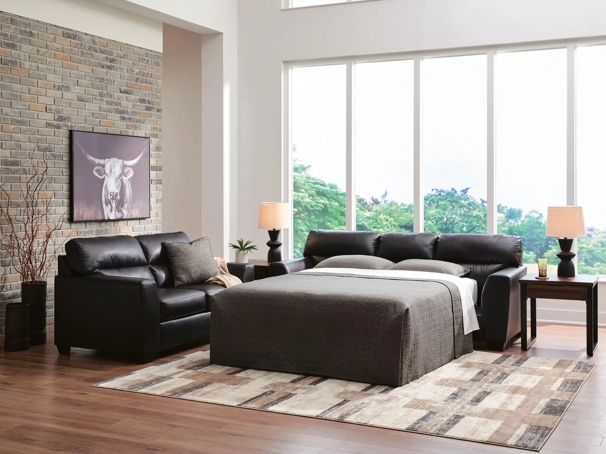 Glennbre - Queen Sofa Sleeper - Midnight by Unique Piece Furniture