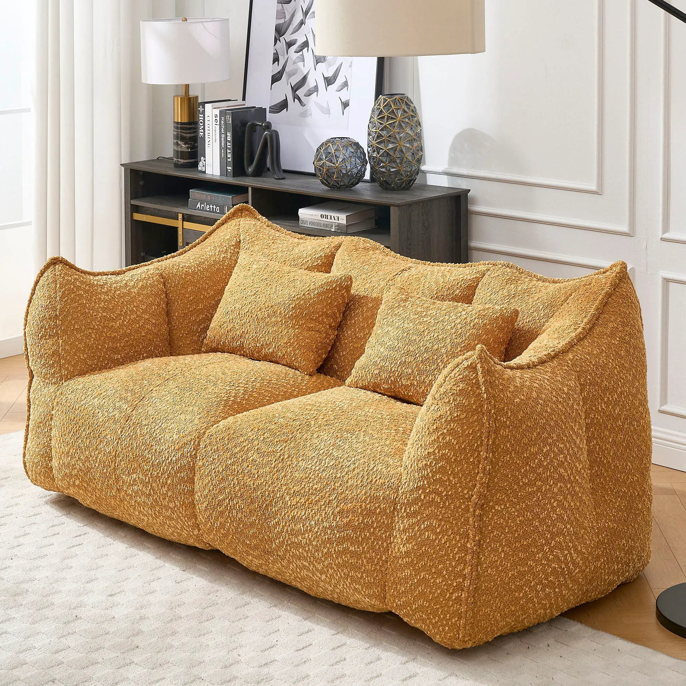 Comfortable Dual Beanbag Chair With High Resilience Foam Core For 2 People by HouseOfZazla