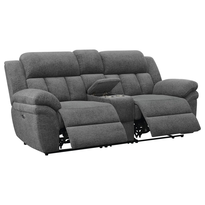 Bahrain Upholstered Power Loveseat Charcoal by Unique Piece Furniture