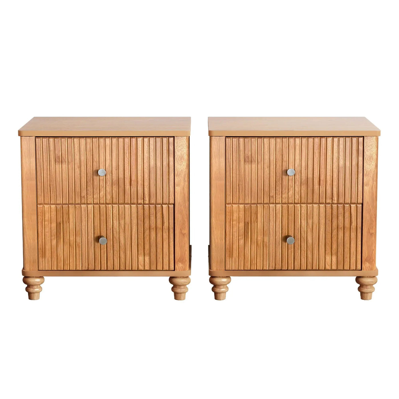 Modern Fluted Nightstand With 3 Drawers by HouseOfZazla