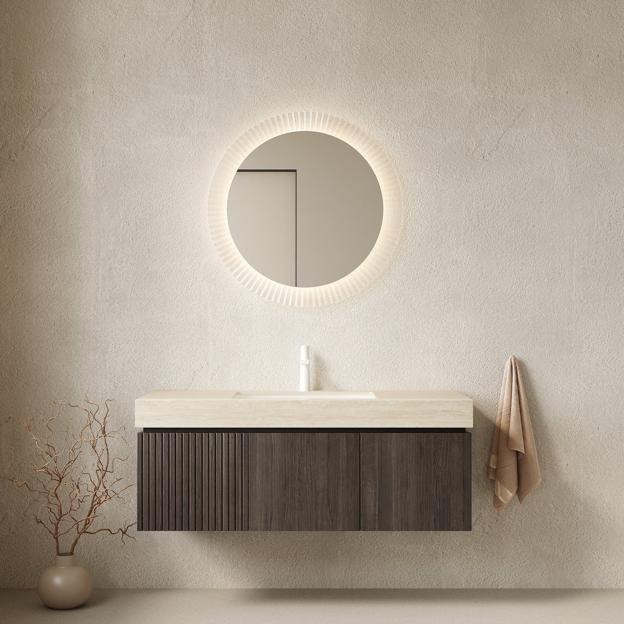 MURI 48" Bathroom Vanity & Sink with Floating Plywood Storage by HouseOfZazla