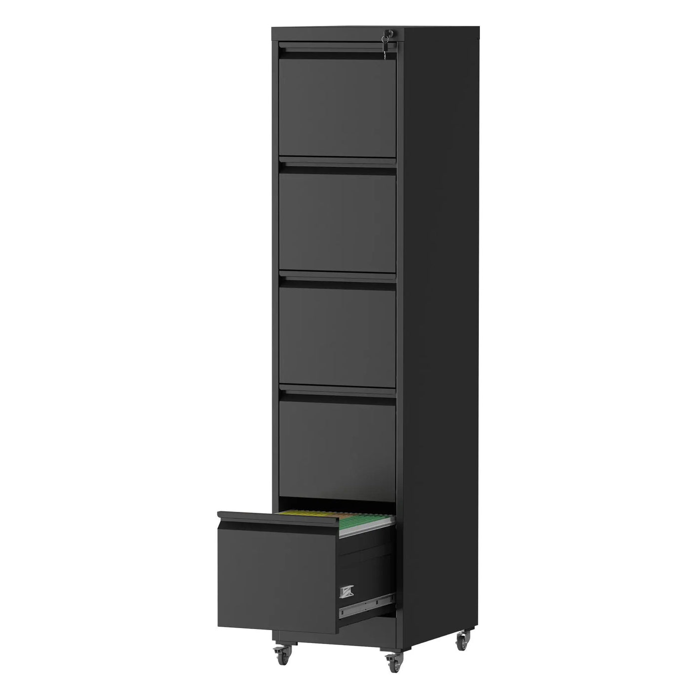 Drawer Metal Locking Vertical File Cabinet With Wheels Heavy Duty Lockable Storage by HouseOfZazla