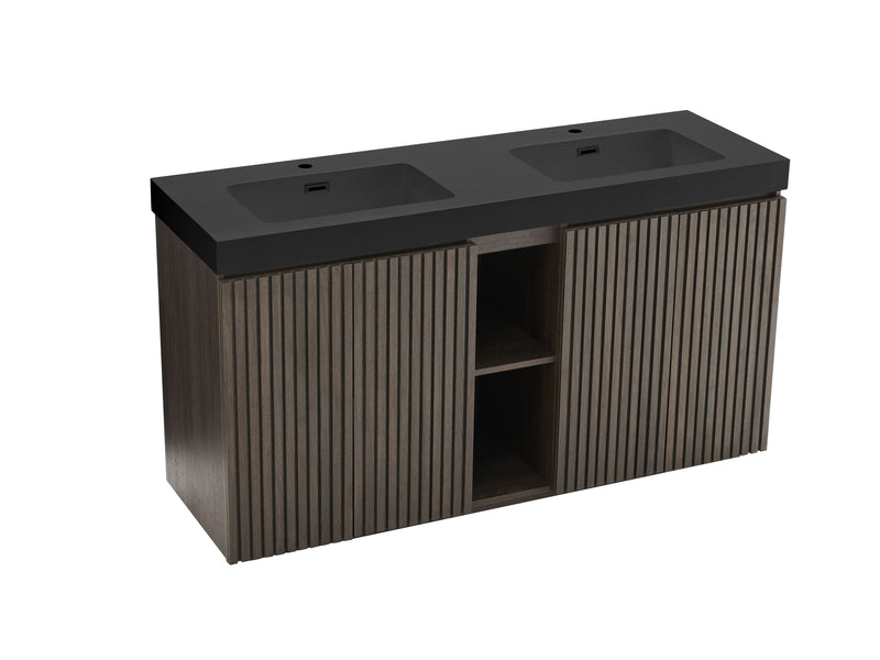 Galan 60" Smoked Oak Bathroom Vanity by HouseOfZazla