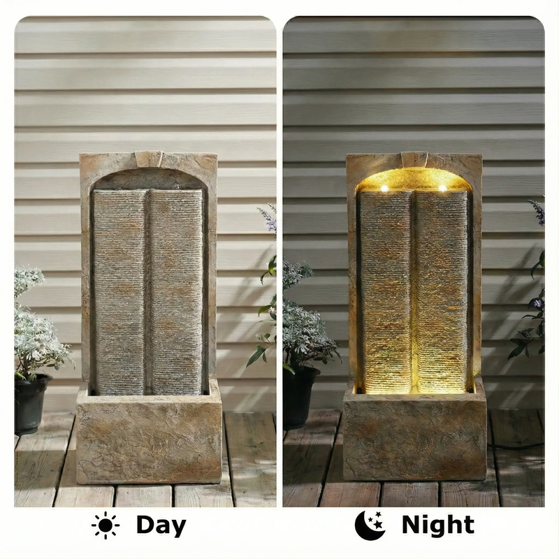 39 Inch Outdoor Water Fountain with Pump by HouseOfZazla