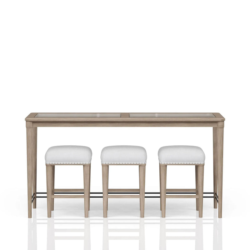 Glass Console Table With 3 Stools - Frosted by HouseOfZazla