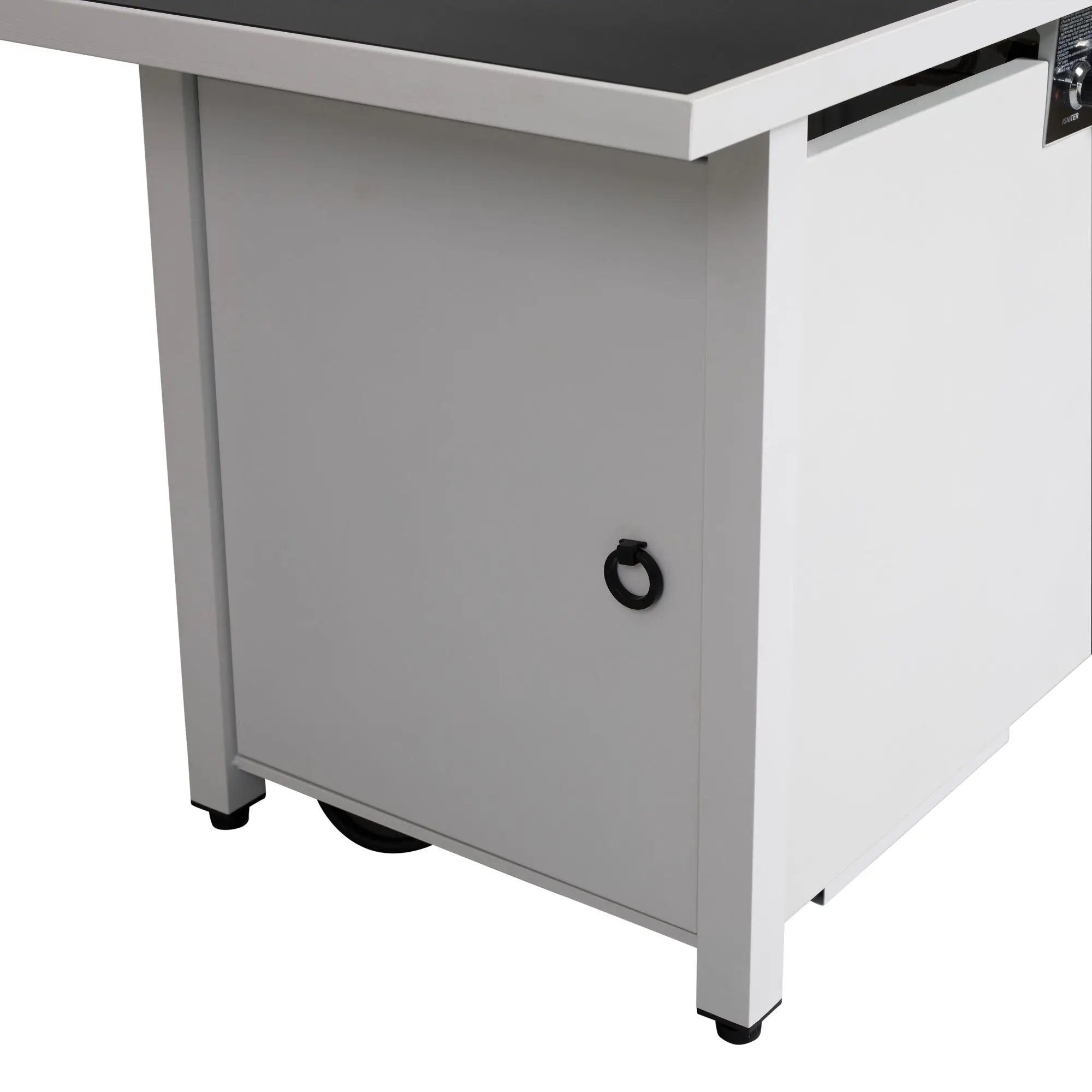 Outdoor Fire Pit Table With Lid - White / Black by Unique Piece Furniture