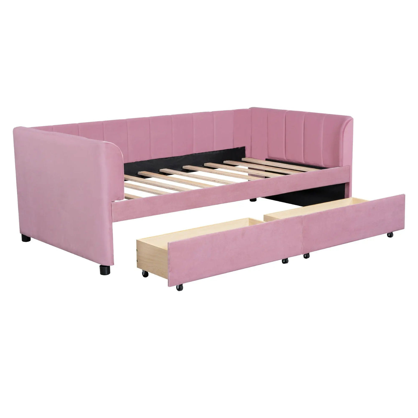 Upholstered Daybed With Ergonomic Design Backrest by HouseOfZazla