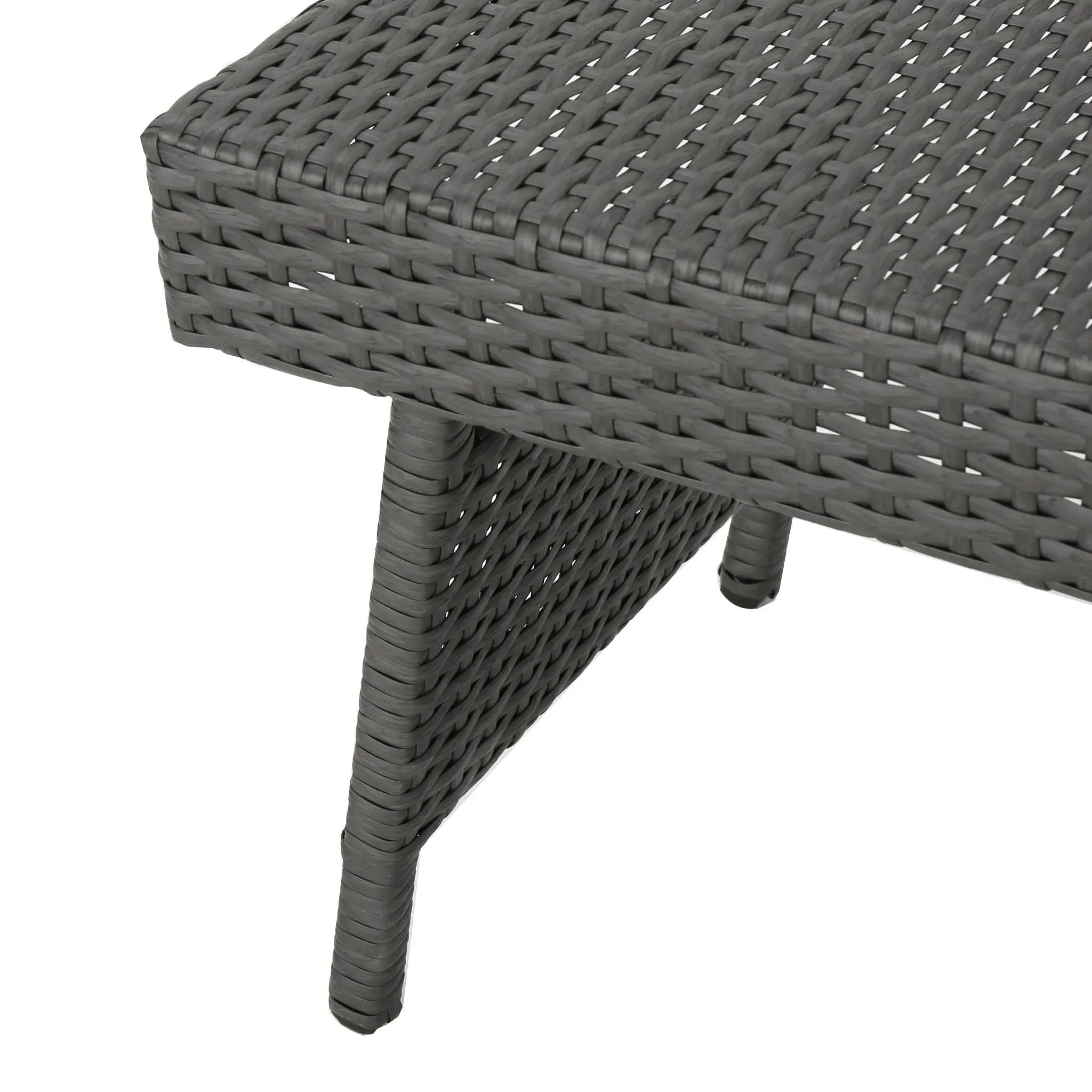 Outdoor Wicker Table With Rectangular Tabletop - Gray by HouseOfZazla